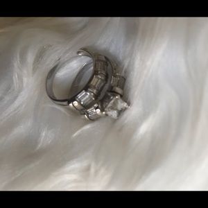 Preowned Sterling Silver 925 Set Sz 7.5